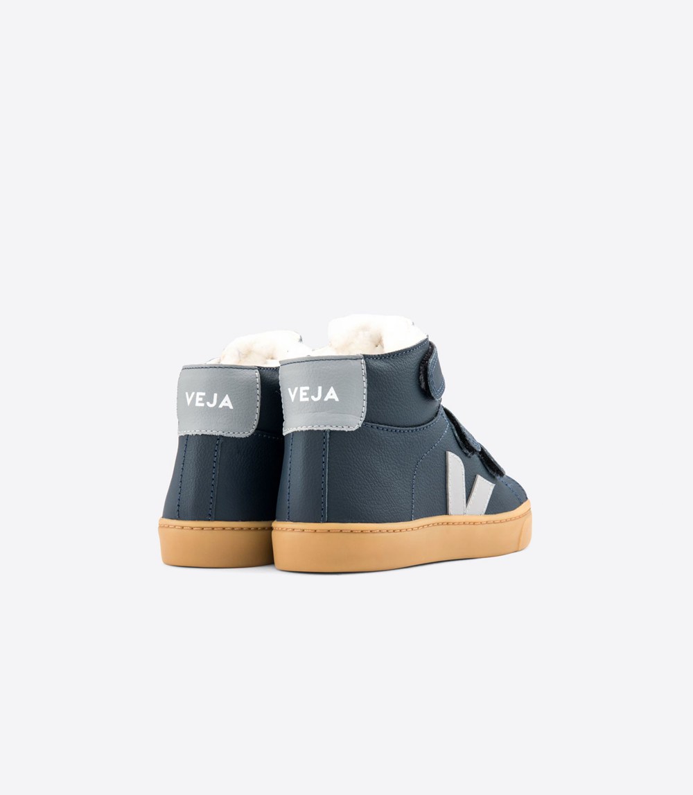 Veja Sneakers Copii - Esplar Mid Piele - Albastri/Albi - 1859046-KL